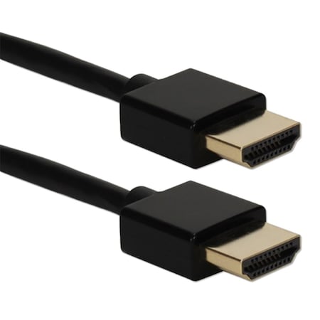 Qvs QVS HDT-3F 3 ft. High Speed HDMI Ultra HD 4K with Ethernet Flex Cable; Black HDT-3F